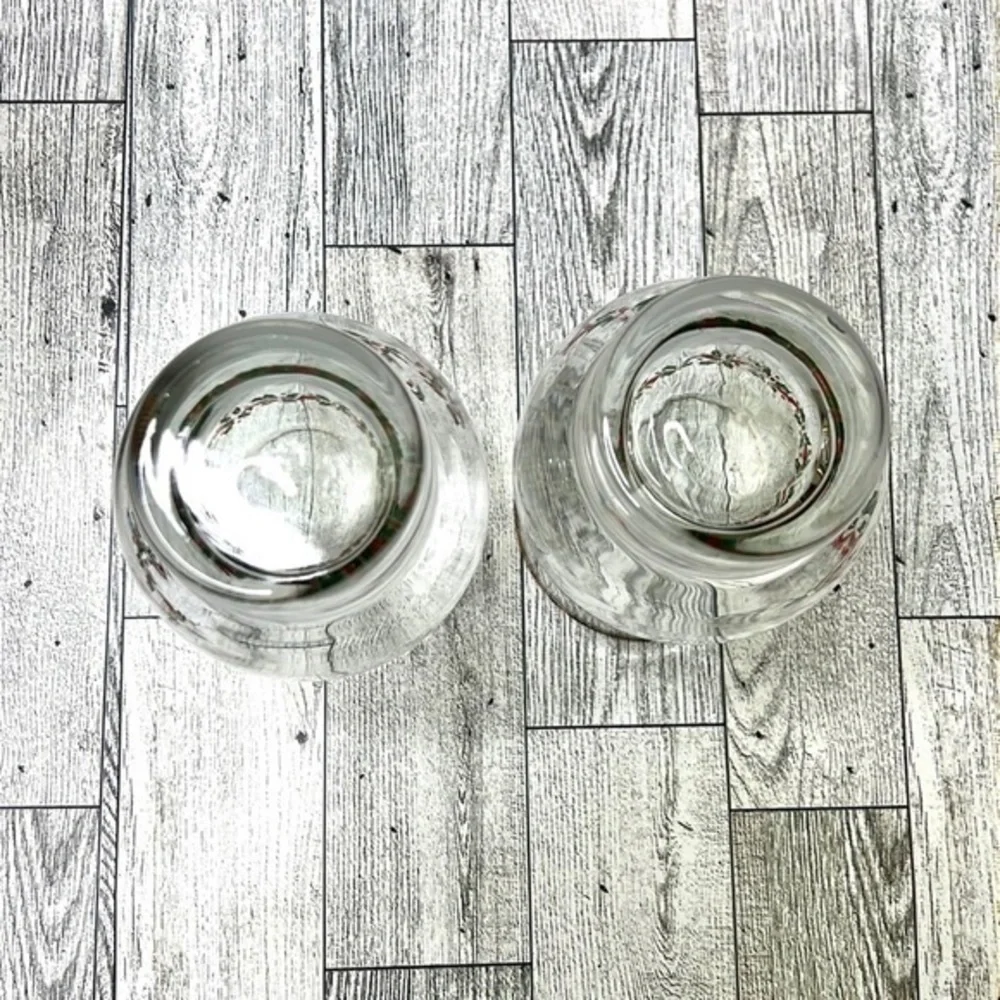 Libbey Holly Berry Gold Rim Glasses Set of 2